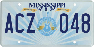 MS license plate ACZ048