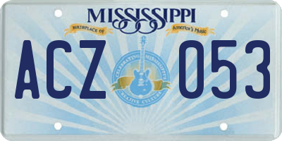 MS license plate ACZ053