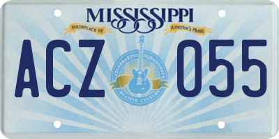MS license plate ACZ055