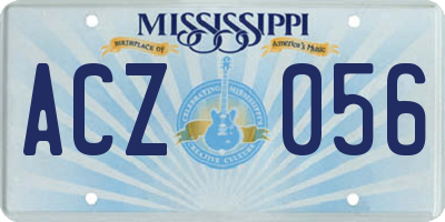 MS license plate ACZ056