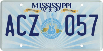 MS license plate ACZ057