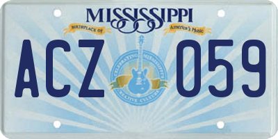 MS license plate ACZ059