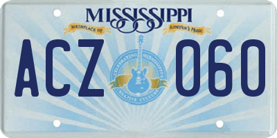 MS license plate ACZ060