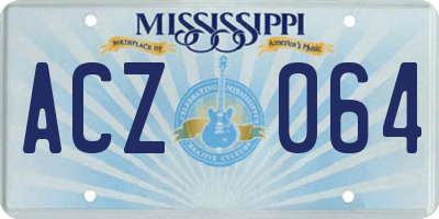 MS license plate ACZ064