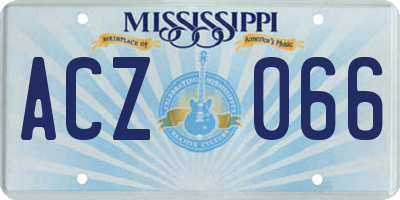 MS license plate ACZ066