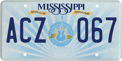 MS license plate ACZ067