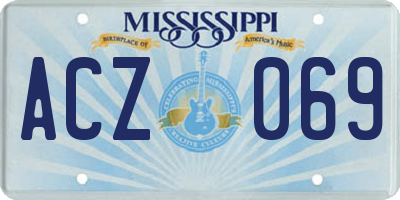 MS license plate ACZ069
