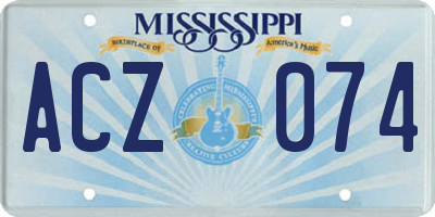 MS license plate ACZ074