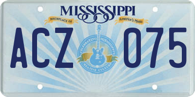 MS license plate ACZ075