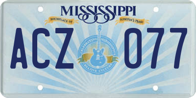 MS license plate ACZ077