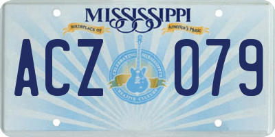 MS license plate ACZ079