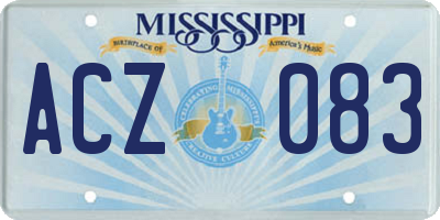 MS license plate ACZ083