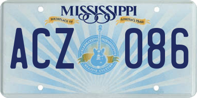 MS license plate ACZ086