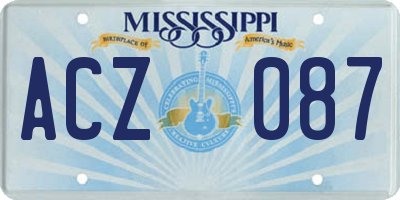 MS license plate ACZ087