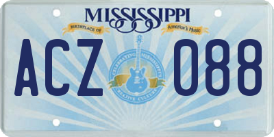 MS license plate ACZ088
