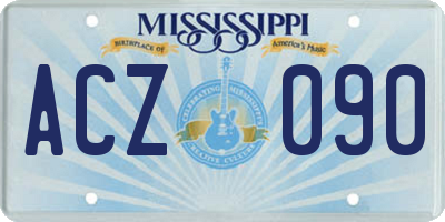 MS license plate ACZ090