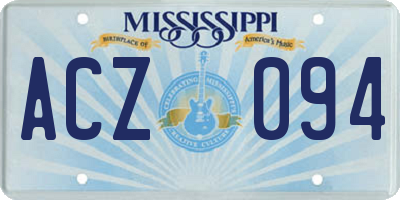 MS license plate ACZ094