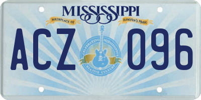 MS license plate ACZ096