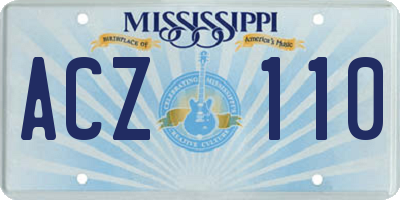 MS license plate ACZ110