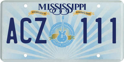 MS license plate ACZ111