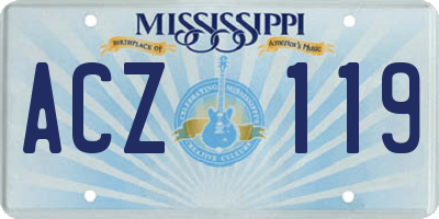 MS license plate ACZ119