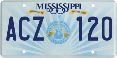 MS license plate ACZ120