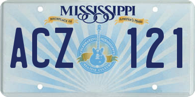 MS license plate ACZ121