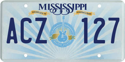 MS license plate ACZ127