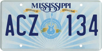 MS license plate ACZ134