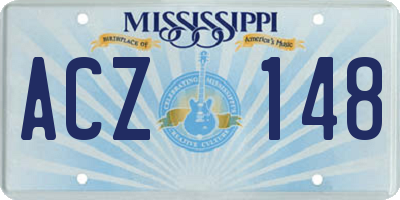 MS license plate ACZ148