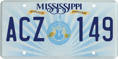MS license plate ACZ149