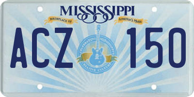 MS license plate ACZ150