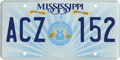 MS license plate ACZ152