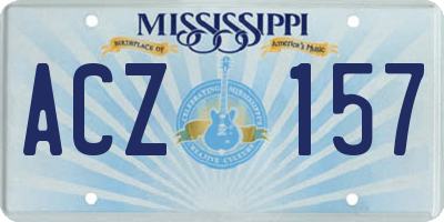 MS license plate ACZ157