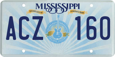 MS license plate ACZ160