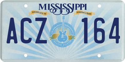 MS license plate ACZ164