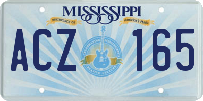 MS license plate ACZ165