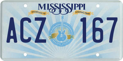 MS license plate ACZ167