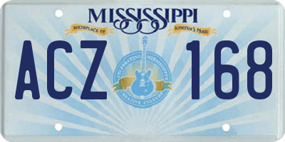 MS license plate ACZ168