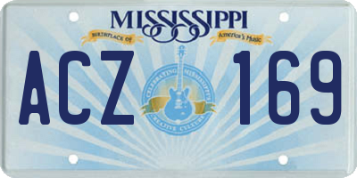 MS license plate ACZ169