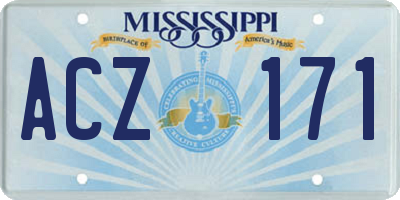 MS license plate ACZ171