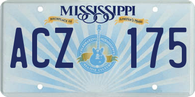 MS license plate ACZ175