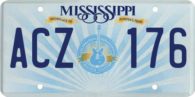 MS license plate ACZ176