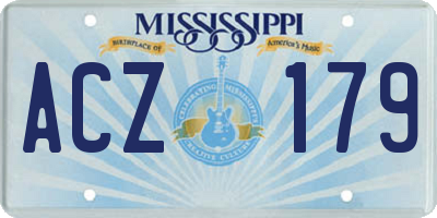 MS license plate ACZ179