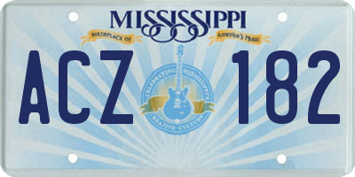 MS license plate ACZ182
