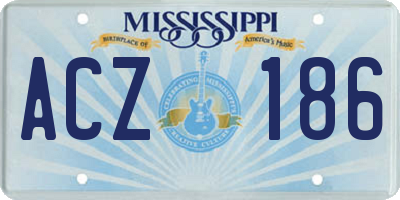 MS license plate ACZ186