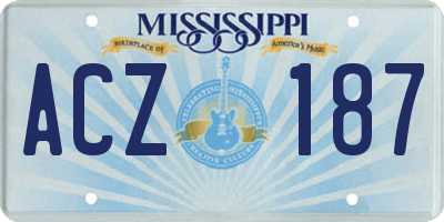 MS license plate ACZ187
