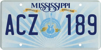 MS license plate ACZ189