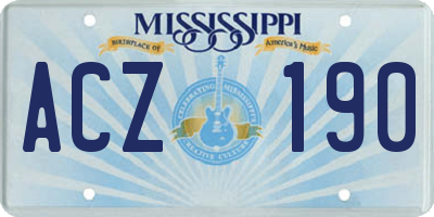 MS license plate ACZ190