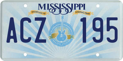 MS license plate ACZ195